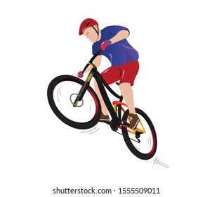 Downhill Biker doing a jump