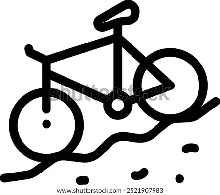 downhill icon. Thin Linear Style Design Isolated On White Background