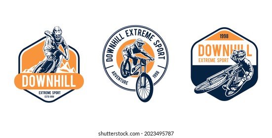 downhill logo set template design