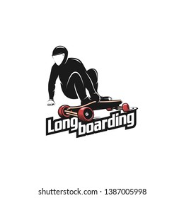  downhill with long boarding and helmet logo 