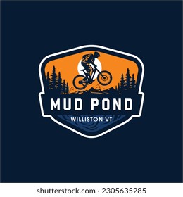 downhill mountain bike community logo template