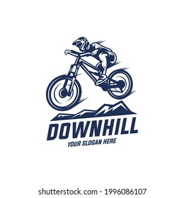 downhill mountain bike logo vector