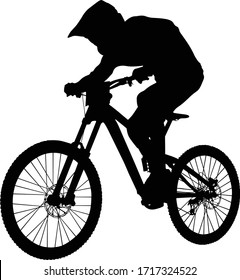 downhill mountain biking athlete rider black silhouette