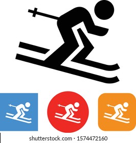 Downhill Ski Racer Vector Icon