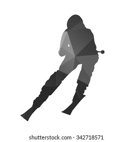 Downhill skier. Abstract vector silhouette