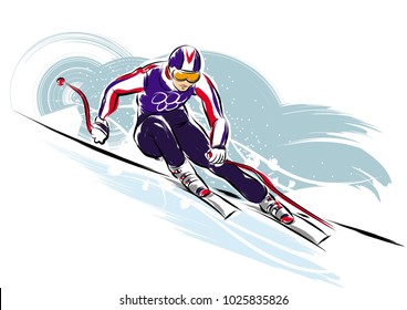 downhill skier illustration