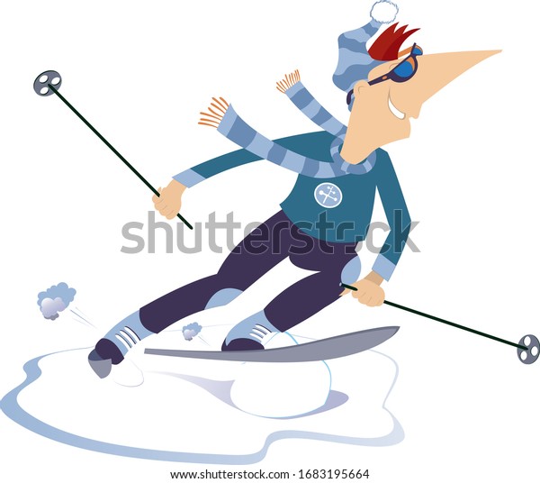 Illustration De L Homme Skieur De Descente Image Vectorielle De Stock Libre De Droits