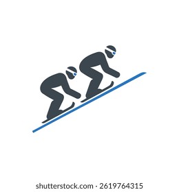 Downhill Skiing Sport Icon Isolated On White Background