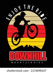 Downhill typography design t-shirt print vector illustration
