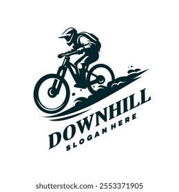 downhill vintage retro logo vector template illustration