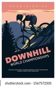 downhill world championships , poster design vintage style