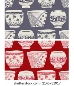 Download in 2 different colors. Vase themed seamless vector print design. Can be used for kid, t-shirt print, kids wear, poster, wallpaper, celebration, greeting card and invitation.
