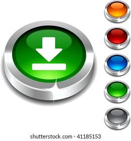 Download 3d button set. Vector illustration.