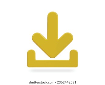 ilustración vectorial de icono de descarga 3d
