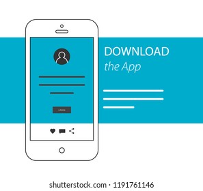 Download app advertising. Vector design illustration