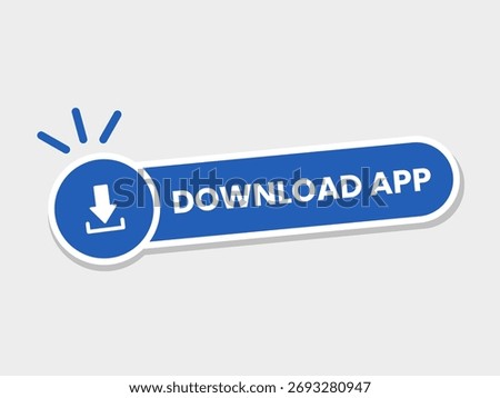 Download App Button. Sticker Label or Badge Sign Symbol. Vector Illustration.