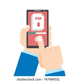 Download app concept. Smartphone in hand. Vector illustration