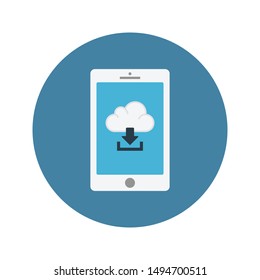 download app glyph flat vector icon