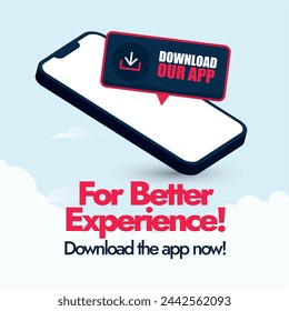 Jetzt die App herunterladen. Für eine bessere Erfahrung Laden Sie die App jetzt posten mit Handy und eine Sprechblase darauf mit Text, um die App mit Schaltfläche herunterzuladen. Neue App-Werbeaktion oder Marketing
