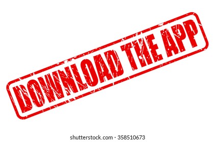 DOWNLOAD THE APP red stamp text on white