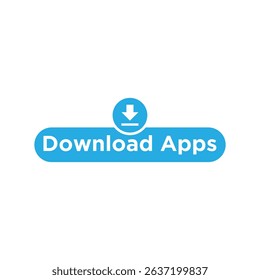 Download Apps Button Vector, Blue App Icon for UI Design.
