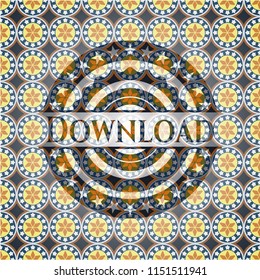 Download arabesque badge. arabic decoration.