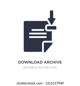 download archive icon on white background. Simple element illustration from UI concept. download archive icon symbol design.