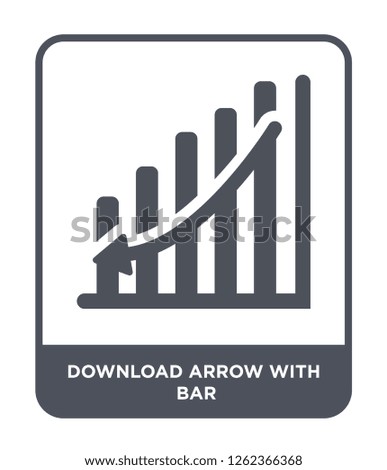 download arrow with bar icon vector on white background, download arrow with bar trendy filled icons from Ultimate glyphicons collection, download arrow with bar simple element illustration