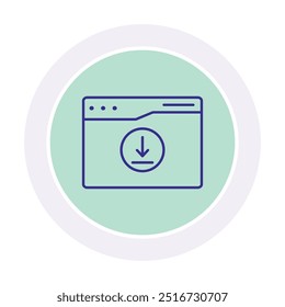 Ícone de círculo de seta de download , vetor, pixel perfect, arquivo ilustrador 