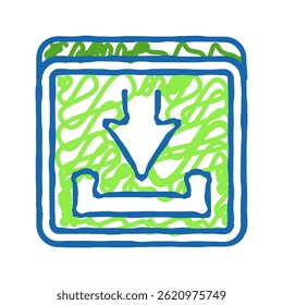 download arrow doodle icon sketch vector. download arrow sign. isolated symbol illustration