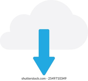 Ilustración plana de Vector de icono de flecha de Descarga