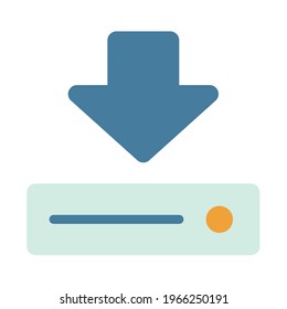 download arrow down download single isolated icon with flat style
