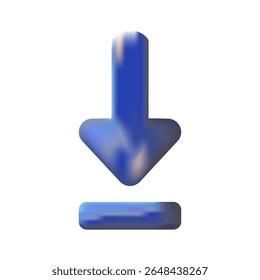 Download Arrow Icon with Blue Gradient and Blur Effect