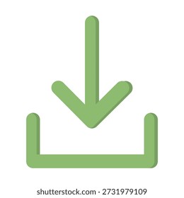 Download arrow icon. Data transfer symbol. Vector process illustration. File storage emblem.