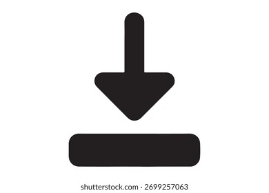 Icono de flecha de Descarga para el símbolo de proceso de transferencia de datos digitales.