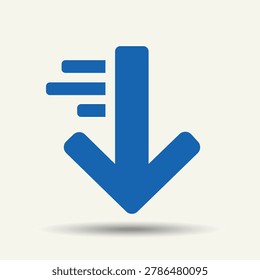 Download arrow icon illustration featuring modern digital transfer direction and interface symbol concept for web mobile and application design projects