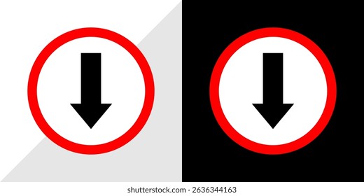 Download Arrow Icon Red Circle Downward Directional Sign