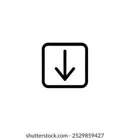 Ícone de seta para download que representa a transferência de dados e os downloads de arquivos - ideal para tecnologia, sites e serviços digitais