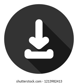 Download arrow icon. Upload vector sign. EPS 10 flat symbol Gray icon with shadow