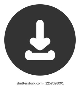 Download arrow icon. Upload vector sign. EPS 10 flat symbol. Round icon design