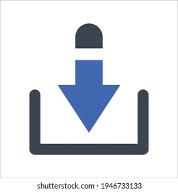 Download arrow icon, Vector graphics