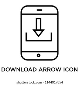 Download arrow icon vector isolated on white background for your web and mobile app design, Download arrow logo concept