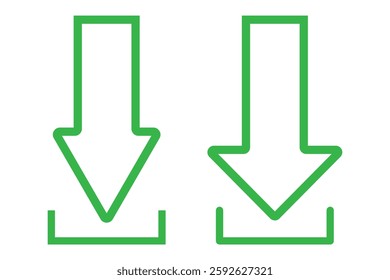 Download arrow icon vector, Variety colorful download flat sign, UI arrow. Symbol, logo illustration. Blue, green, red and black Download arrow. EPS 10