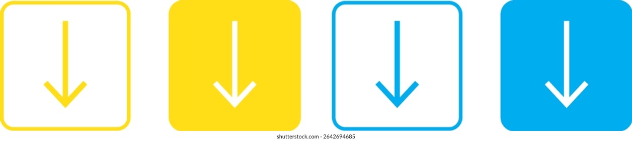 Download arrow icons set, Internet data icon buttons with arrow vactor,Modern simple solid arrows collection web design,Vector illustration
