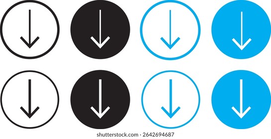 Download arrow icons set, Internet data icon buttons with arrow vactor,Modern simple solid arrows collection web design,Vector illustration
