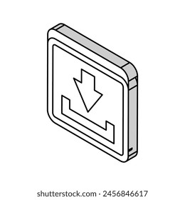 Vector isométrico de flecha de Descarga. Descarga de flecha. ilustración de símbolo aislado