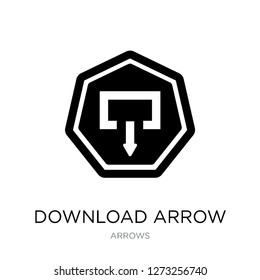 download arrow with line icon vector on white background, download arrow with line trendy filled icons from Arrows collection, download arrow with simple element illustration