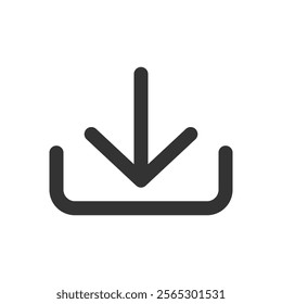 Download arrow line icon. Vector illustration