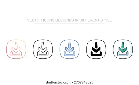 Descarga Flecha línea icono Vector stock con fondo blanco