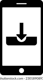 download arrow phone save down Glyph